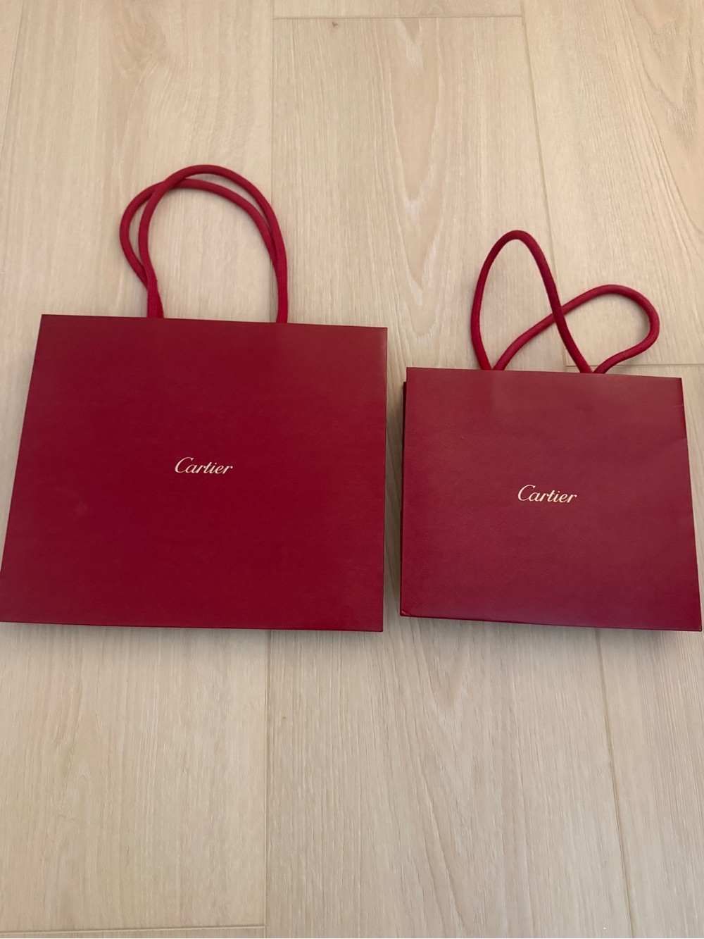 Cartier Red Small Shopping Bags set of 2
